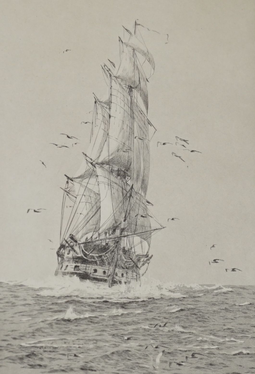 Rowland Langmaid (1897-1956) Two etchings with aquatint, Shipping scenes, 25 x 17 cm and 21 x 32.5 cm